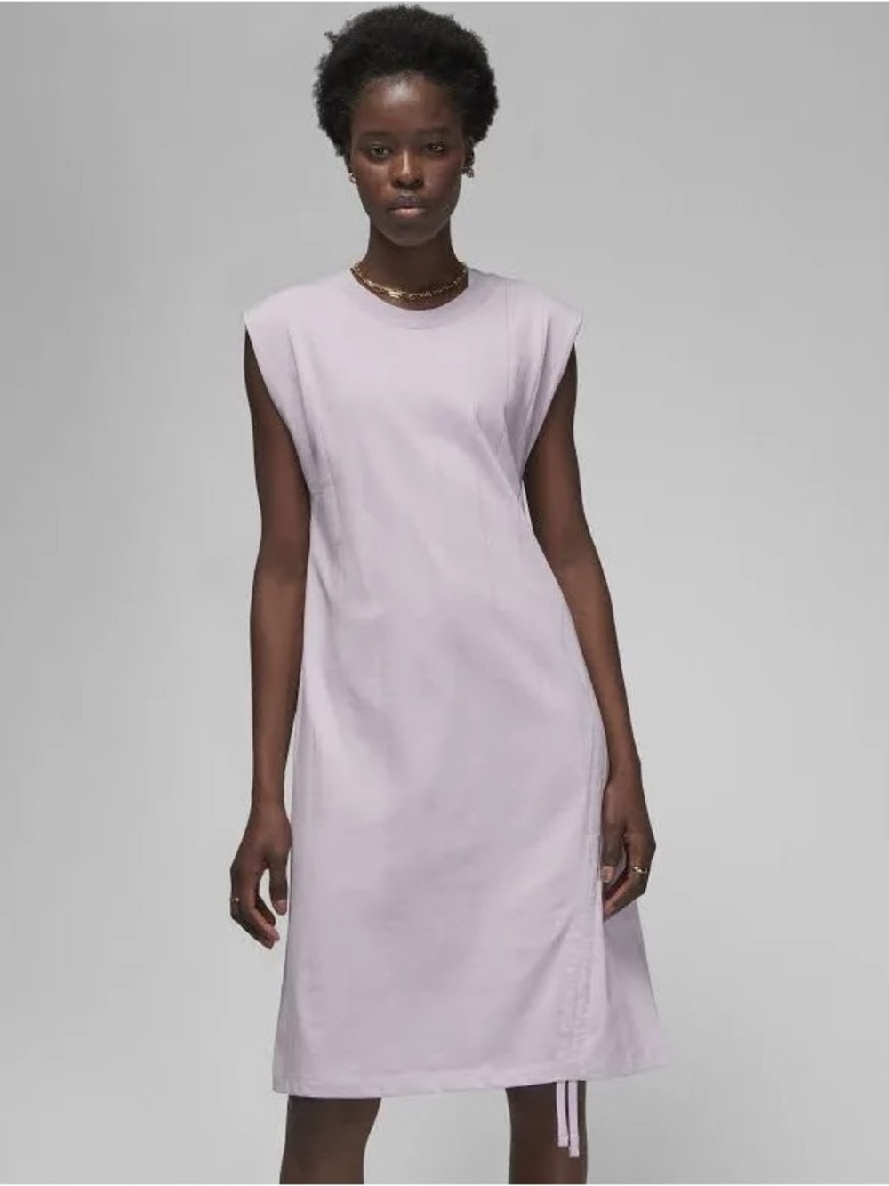Jordan M Sporty Cotton Sleeveless Lilac Midi Dress Athleisure Casual Streetwear